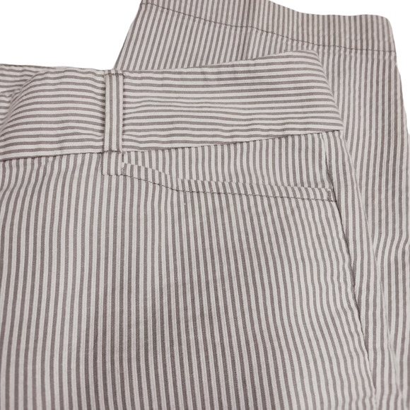 Ann Taylor Loft Dress Pants Women 4 White Gray Stripe Original Crop Academia - Picture 5 of 11